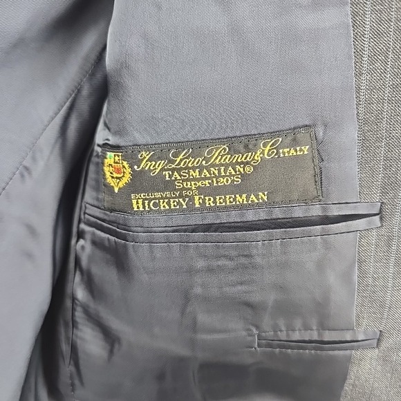 Hicky Freeman Sport Coat Mens 38R Loro Piana Tasmanian Super 120s Gray Blazer - Picture 8 of 12